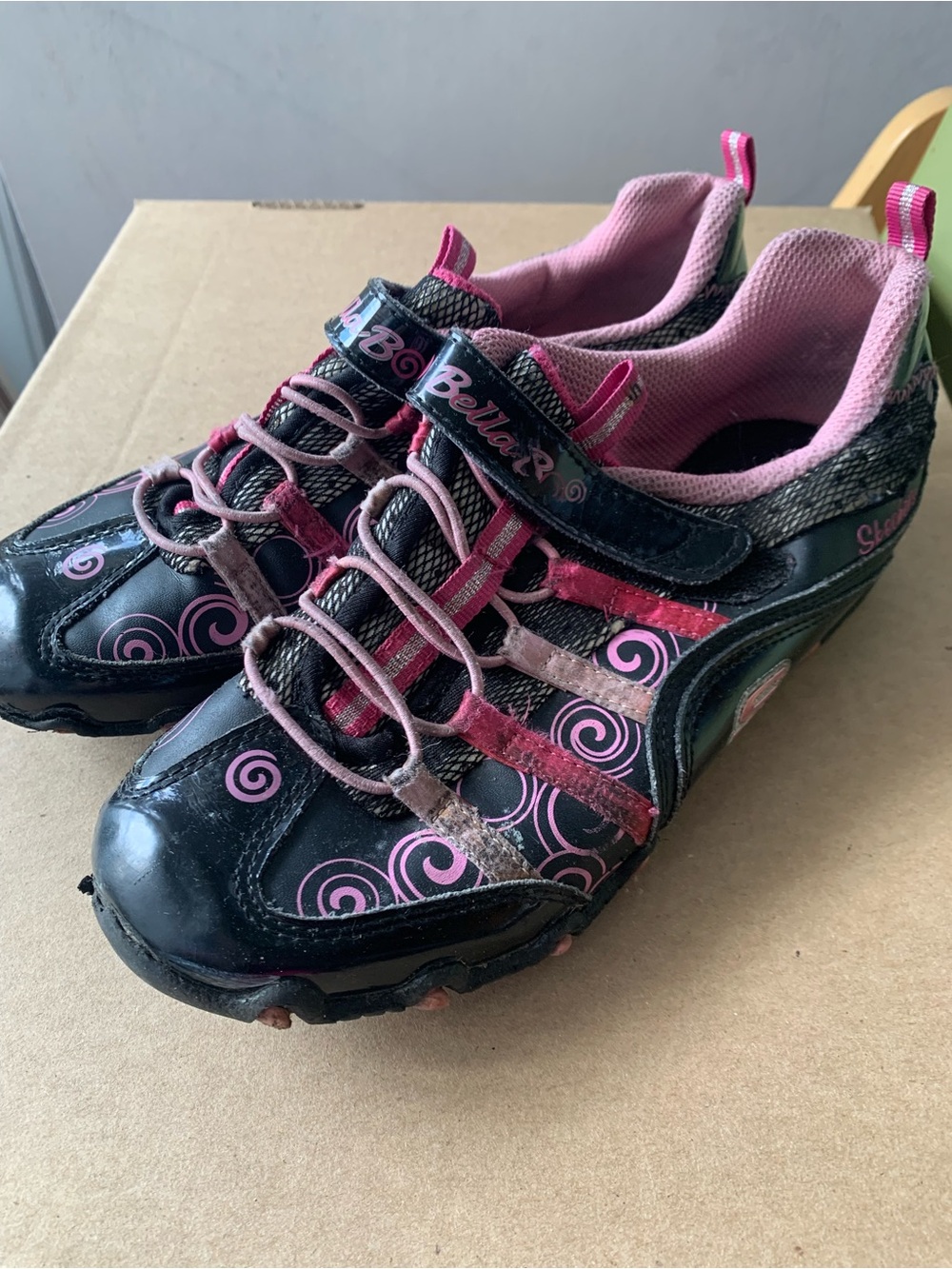 Girls Black and Pink Athletic Sneakers - Kids Shoes, size 3